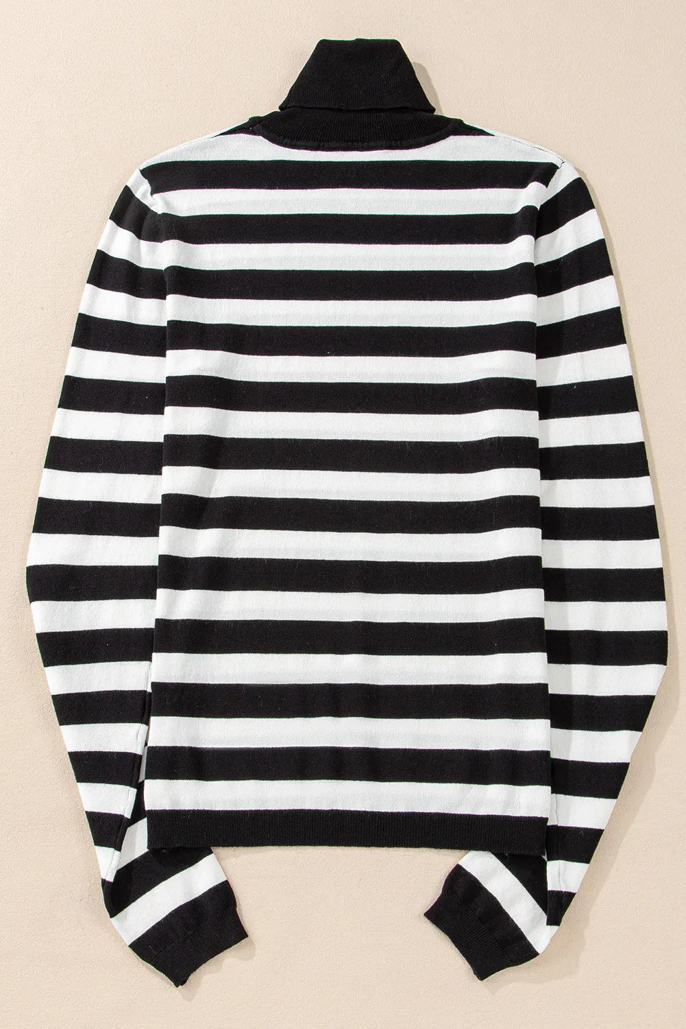 Striped Turtleneck Long Sleeve Knit Top