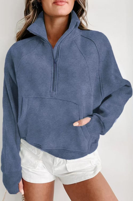 Half Zip Long Sleeve Sweatshirt