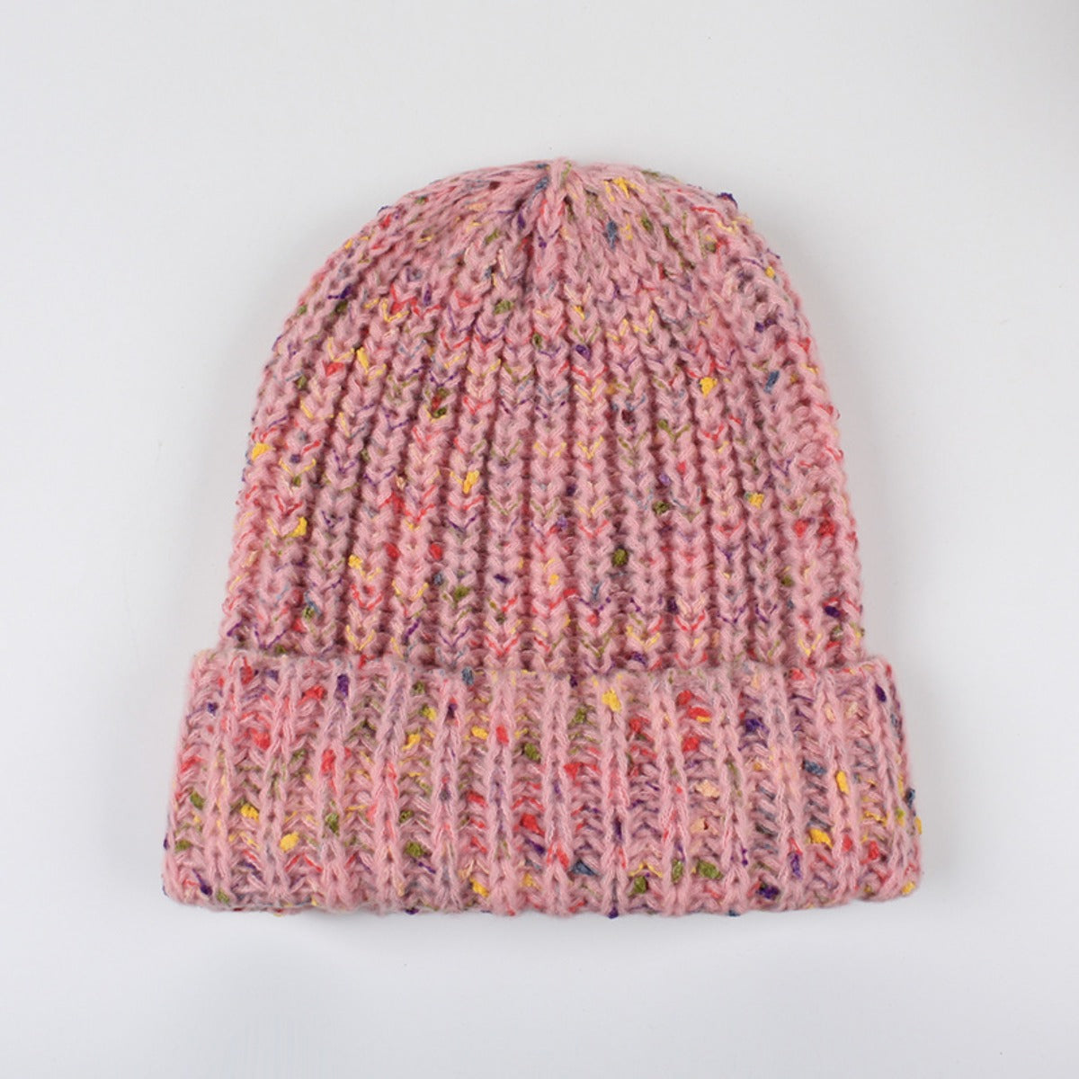 Roll Rim Confetti Cable-Knit Hat