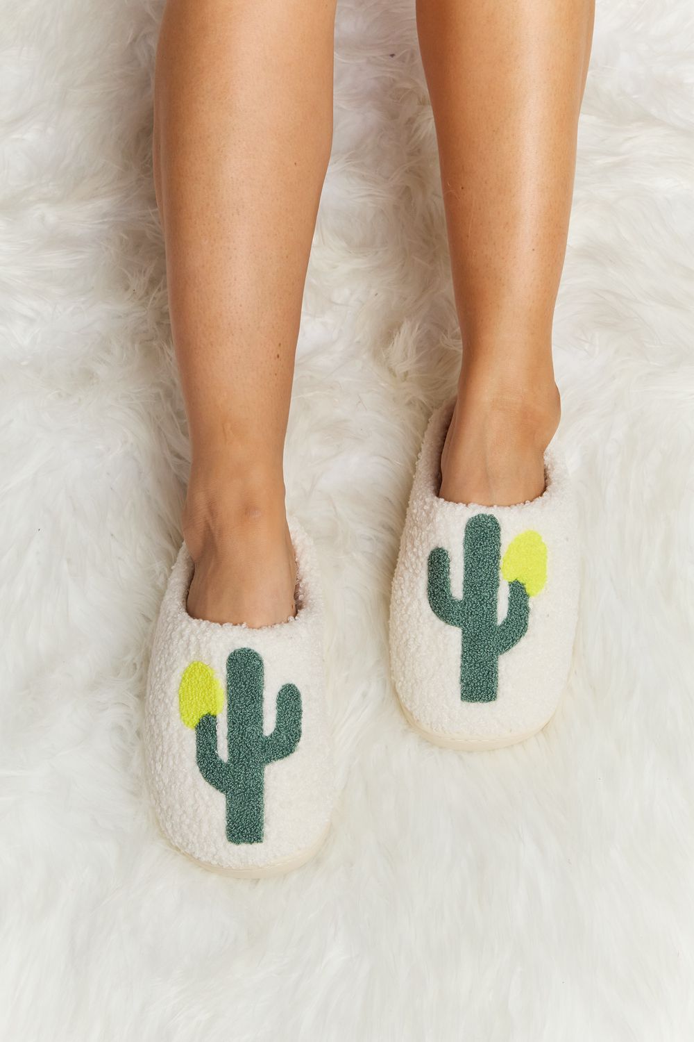 Melody Cactus Plush Slide Slippers